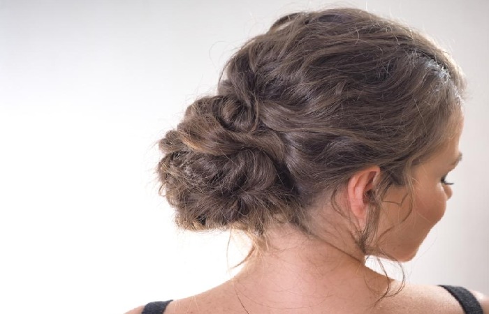 5. Textured Low Bun